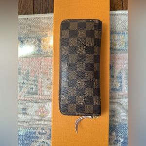 Louis Vuitton Clemence wallet Damier rose ballerine